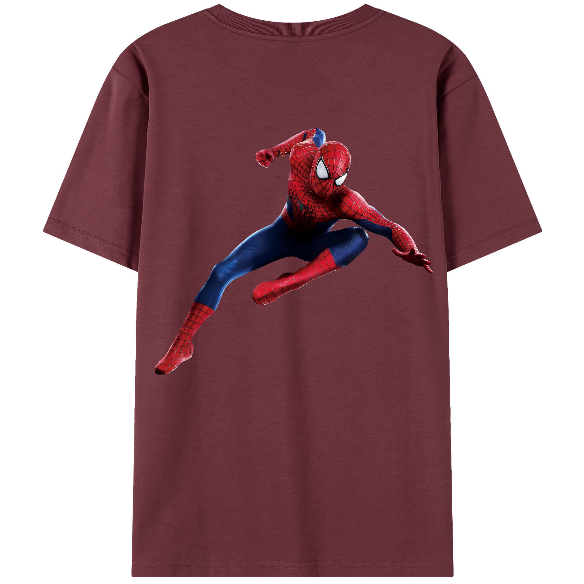 （画像用） Spider Man スパイダーマン 綿100％半袖Tシャツ（背面プリント）